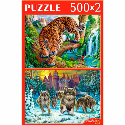 Пазлы 2 в 1 Мир диких животных Рыжий Кот ХП500-4311  1